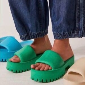 Jeffrey Campbell Green Platform Mules